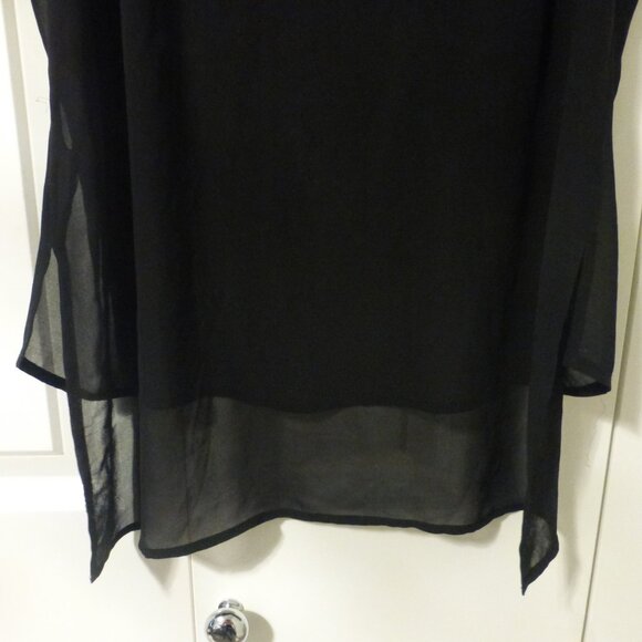 GUESS black semi-sheer high-low embellished beaded top - Picture 9 of 9